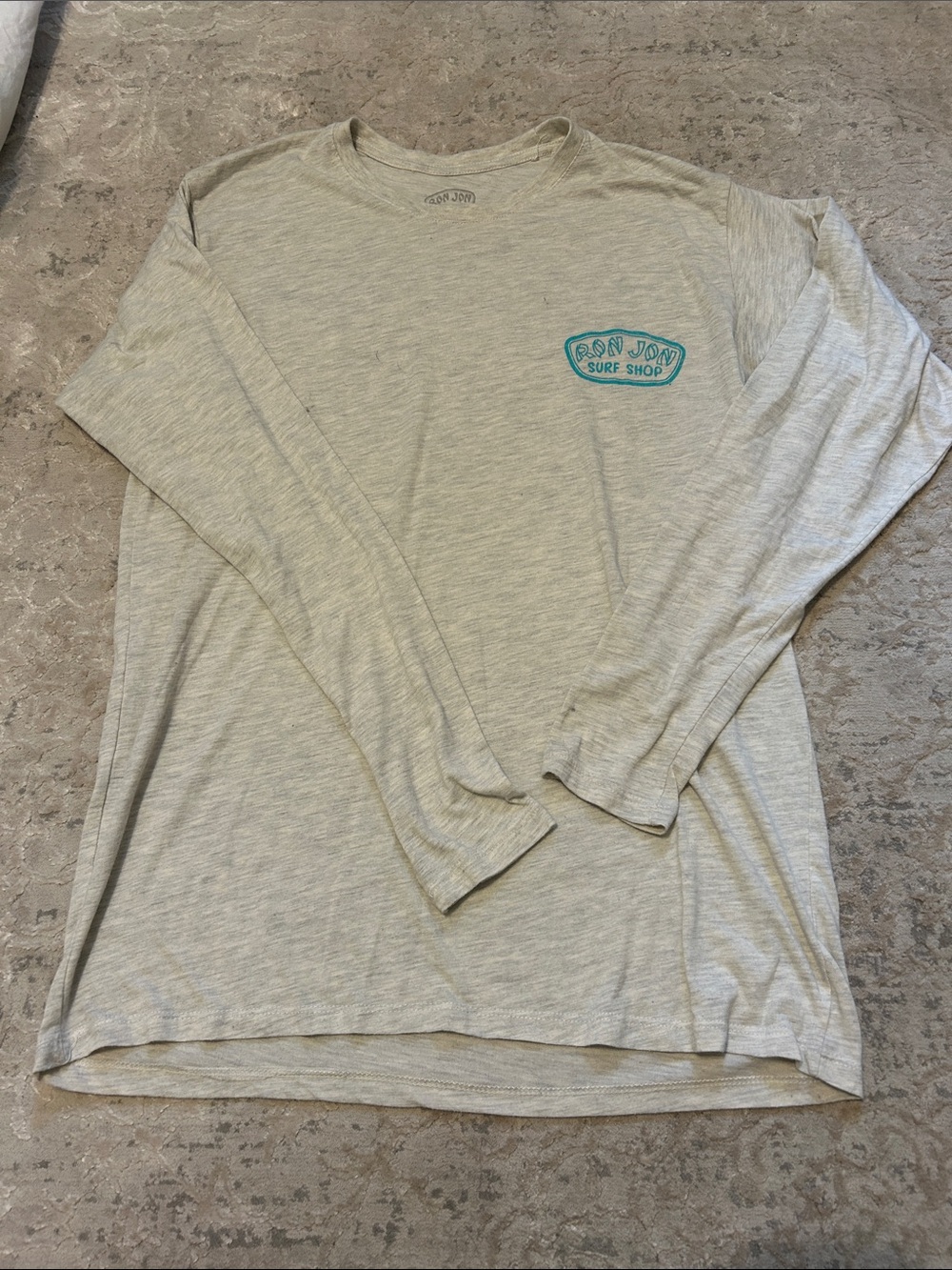 Ron Jon Light Gray Long Sleeve Tee with Surf Logo